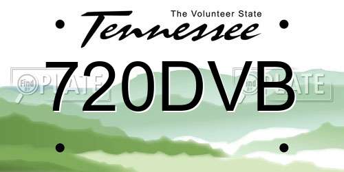 720DVB Tennessee License Plate