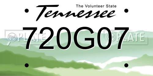 720G07 Tennessee License Plate
