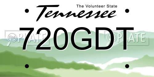 720GDT Tennessee License Plate