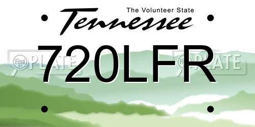 720LFR Tennessee License Plate