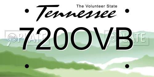720OVB Tennessee License Plate