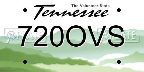 720OVS Tennessee License Plate