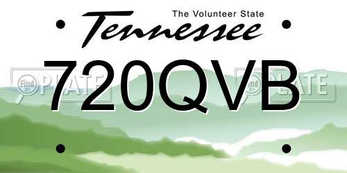 720QVB Tennessee License Plate