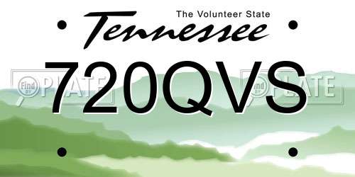 720QVS Tennessee License Plate