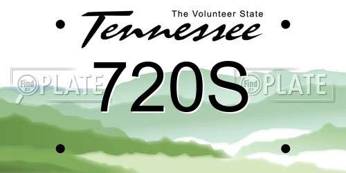 720S Tennessee License Plate