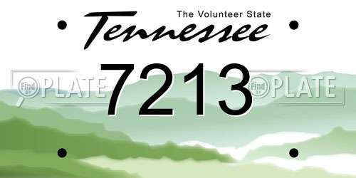 7213 Tennessee License Plate