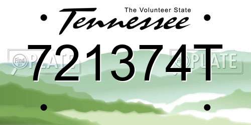 721374T Tennessee License Plate