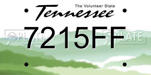 7215FF Tennessee License Plate