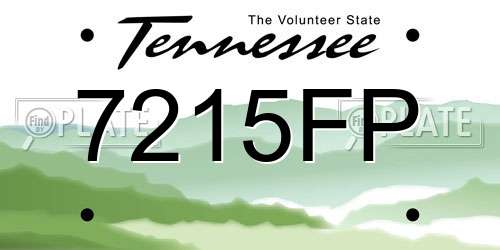 7215FP Tennessee License Plate