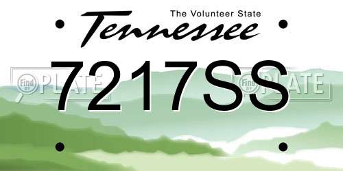 7217SS Tennessee License Plate