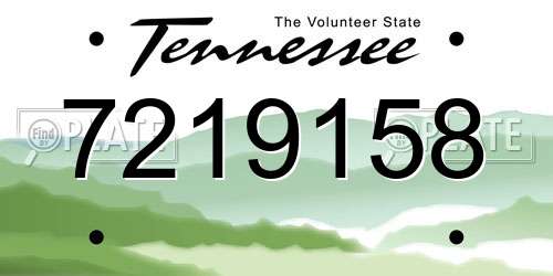 7219158 Tennessee License Plate