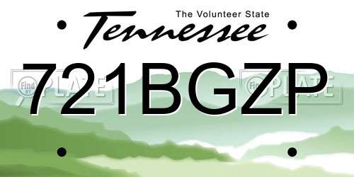 721BGZP Tennessee License Plate