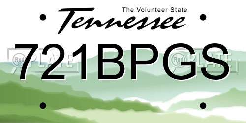 721BPGS Tennessee License Plate