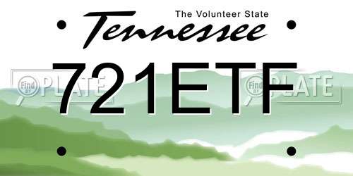 721ETF Tennessee License Plate