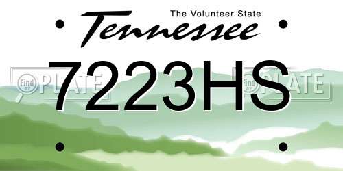 7223HS Tennessee License Plate