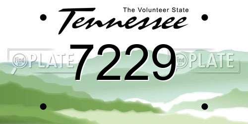 7229 Tennessee License Plate