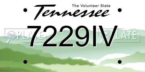 7229IV Tennessee License Plate