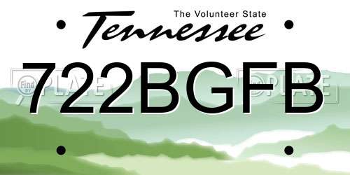 722BGFB Tennessee License Plate