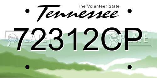 72312CP Tennessee License Plate