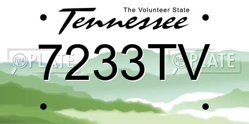 7233TV Tennessee License Plate