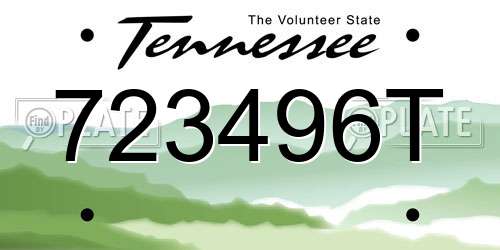 723496T Tennessee License Plate