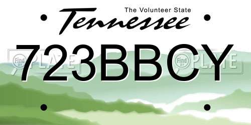 723BBCY Tennessee License Plate