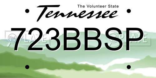 723BBSP Tennessee License Plate