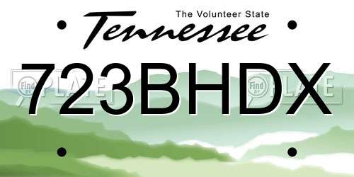723BHDX Tennessee License Plate