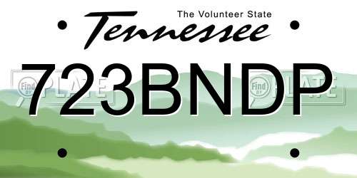 723BNDP Tennessee License Plate