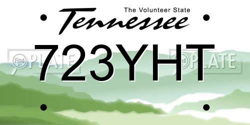 723YHT Tennessee License Plate