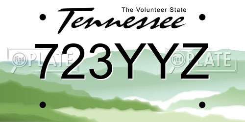 723YYZ Tennessee License Plate