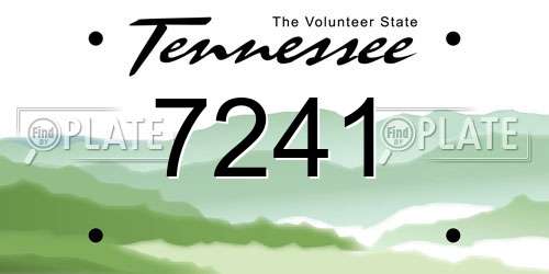 7241 Tennessee License Plate