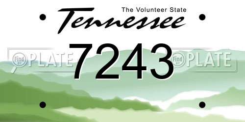 7243 Tennessee License Plate