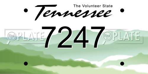 7247 Tennessee License Plate