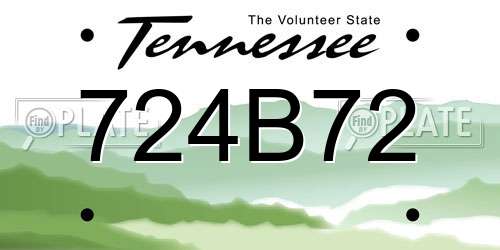 724B72 Tennessee License Plate
