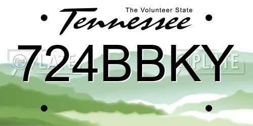 724BBKY Tennessee License Plate
