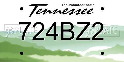 724BZ2 Tennessee License Plate