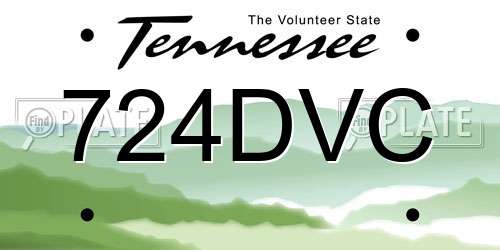 724DVC Tennessee License Plate