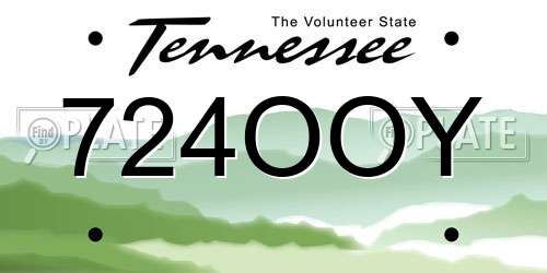 724OOY Tennessee License Plate