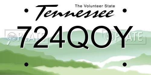 724QOY Tennessee License Plate