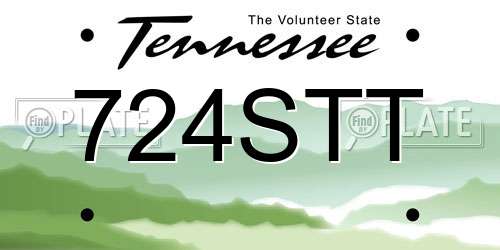 724STT Tennessee License Plate