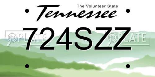 724SZZ Tennessee License Plate