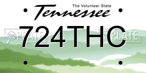 724THC Tennessee License Plate