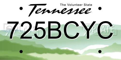 725BCYC Tennessee License Plate