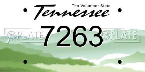 7263 Tennessee License Plate