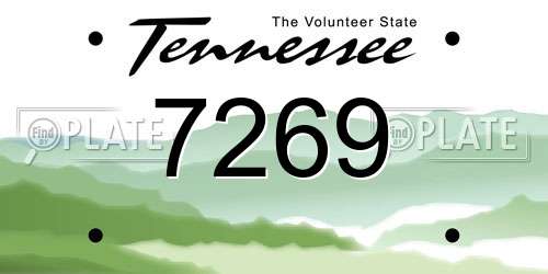 7269 Tennessee License Plate