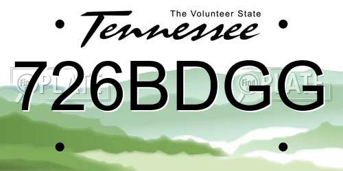 726BDGG Tennessee License Plate