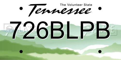 726BLPB Tennessee License Plate