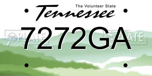 7272GA Tennessee License Plate