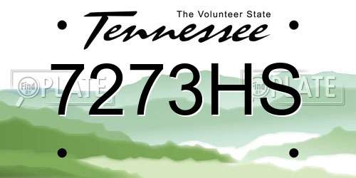 7273HS Tennessee License Plate
